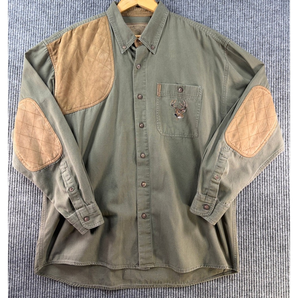 Clearwater Outfitters Mens Quilted Patch Shooting Shirt Large Hunting Deer Buck